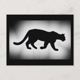 Puma Cougar Berglöwe Silhouette Postkarte