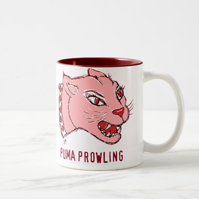 PUMA-HERUMSTREICHENDER PUMA-DRUCK ZWEIFARBIGE TASSE (Rechts)
