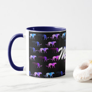 Puma-Katzen Benutzerdefinierter Name Ringer-Kombib Tasse