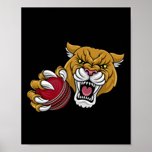 Puma Panther Berglöwe Puma Cricket Cartoon Poster