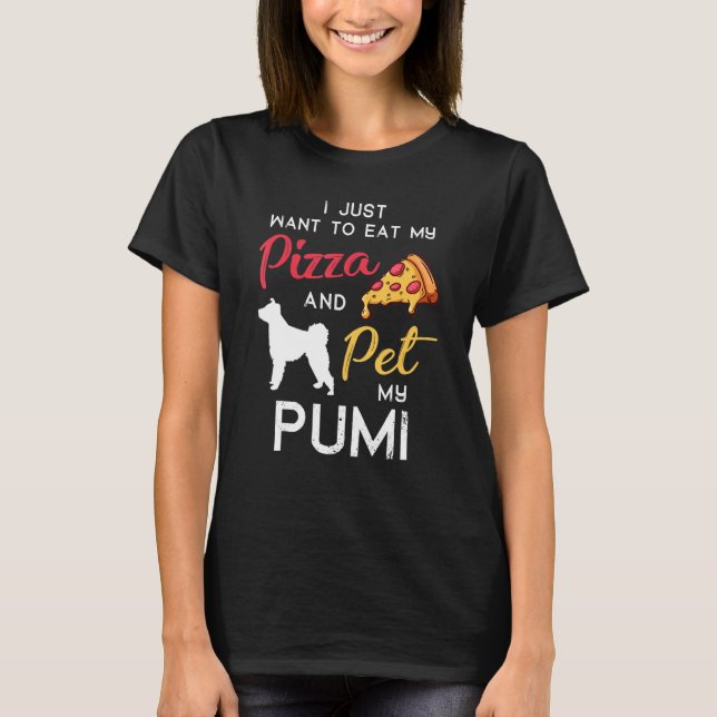 Pumi Dog Pizza Eigentümer Weihnachten Geburtstag T-Shirt (Vorderseite)
