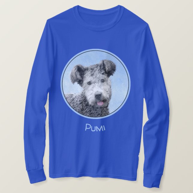 Pumi-Malerei - Niedliche Original Hunde-Kunst T-Shirt (Design vorne)