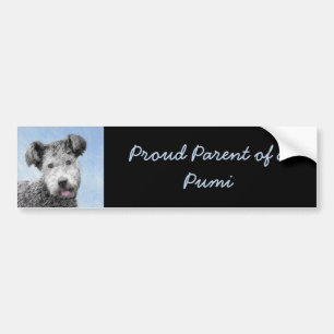 Pumi Painting - Niedliche Original Hunde Kunst Autoaufkleber