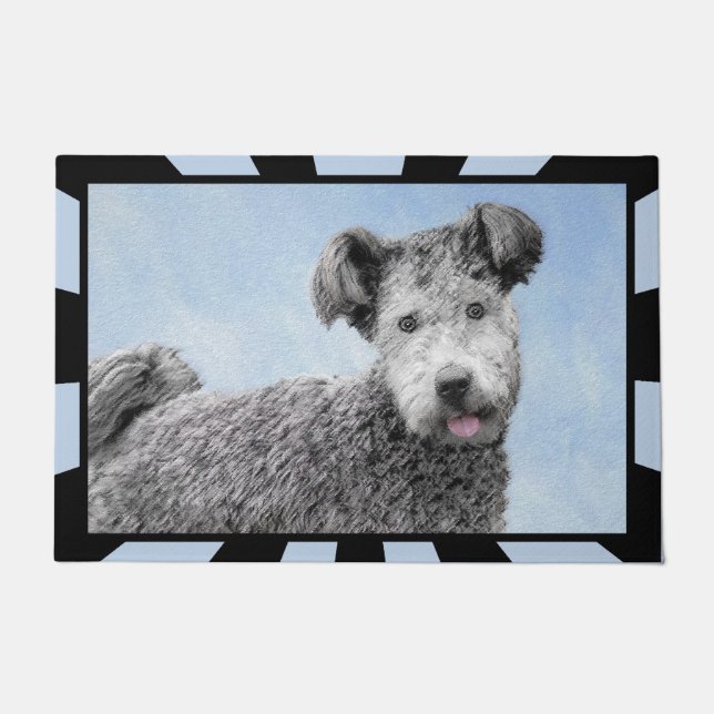 Pumi Painting - Niedliche Original Hunde Kunst Fußmatte (Vorderseite)