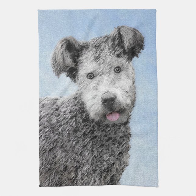 Pumi Painting - Niedliche Original Hunde Kunst Geschirrtuch (Vertikal)