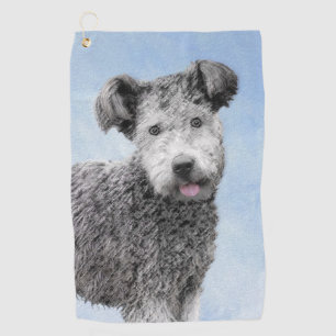 Pumi Painting - Niedliche Original Hunde Kunst Golfhandtuch