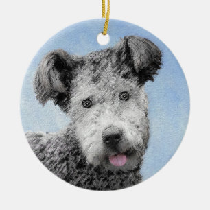 Pumi Painting - Niedliche Original Hunde Kunst Keramik Ornament