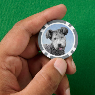 Pumi Painting - Niedliche Original Hunde Kunst Pokerchips