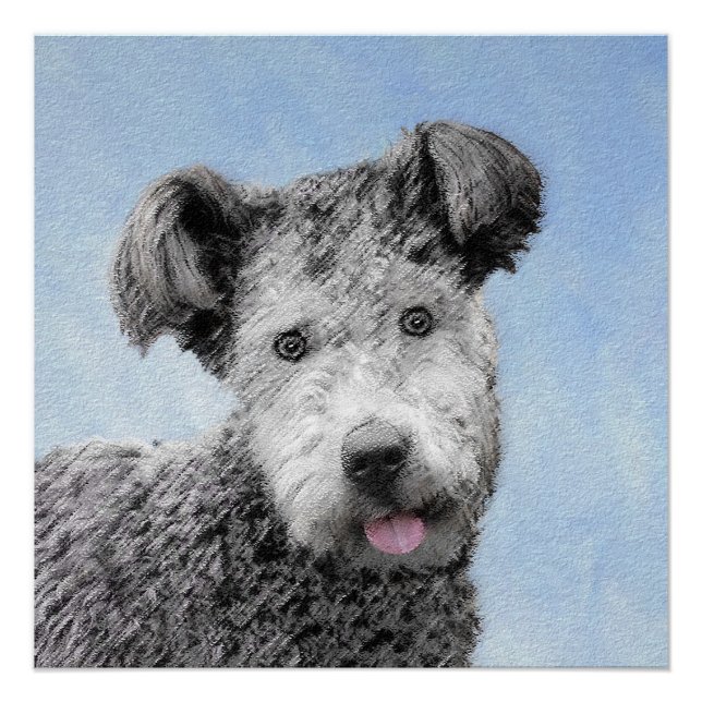 Pumi Painting - Niedliche Original Hunde Kunst Poster (Vorderseite)