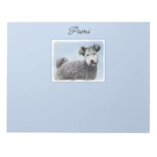 Pumi Painting - Niedliches Original Dog Art Notepa Notizblock