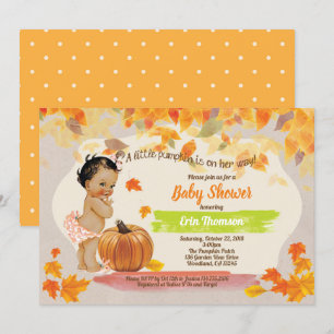 Pumkin-Baby-Dusche rustikale Vintage Fall Einladung