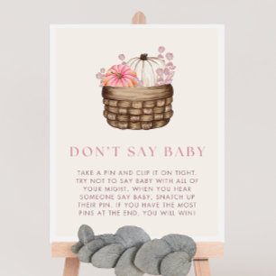 Pumkin Baby Shower Say Baby Game Sign Poster