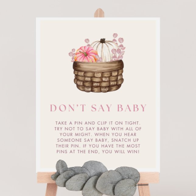Pumkin Baby Shower Say Baby Game Sign Poster (Von Creator hochgeladen)