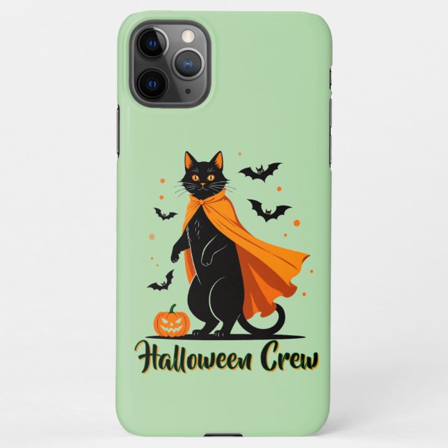 Pumkin Black Cat Halloween iPhone Hülle (Rückseite)