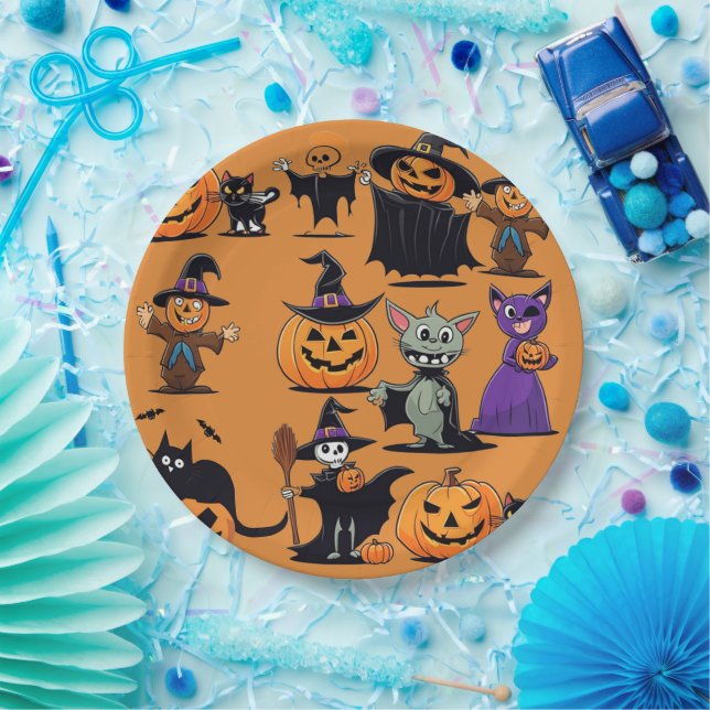 Pumkin Black Cat Skelette Halloween Paper Teller (Party)