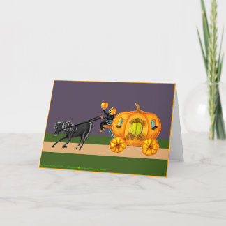 Pumkin Carriage Sleepy Hollow Halloween Card Feiertagskarte