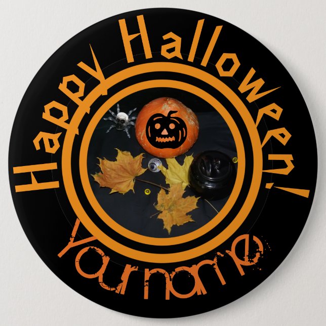Pumkin Halloween Dekoration Button (Vorderseite)