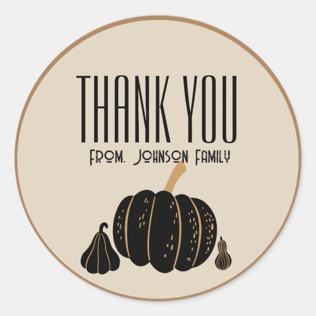 Pumkin halloween Fall Danke, dass ihr einen eigene Runder Aufkleber (Vorderseite)