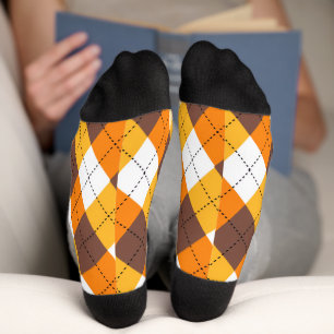 Pumkin Orange Prüfmuster Socken