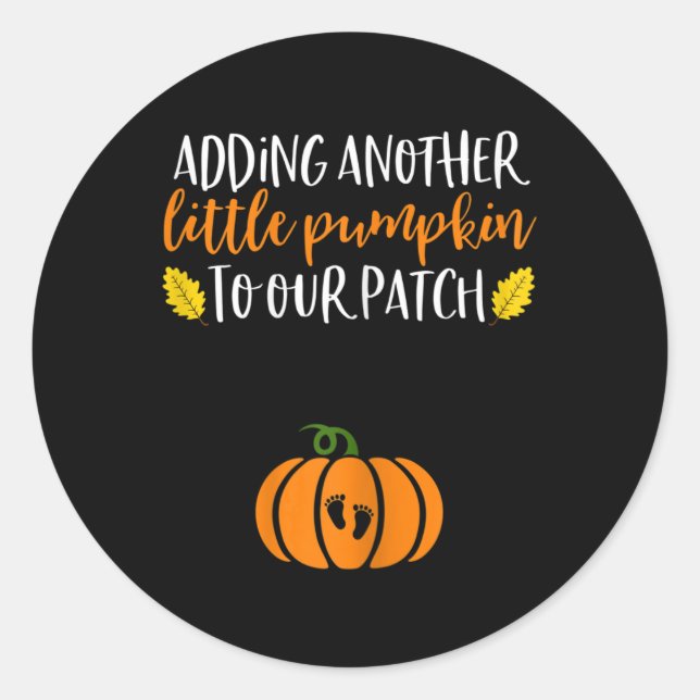 Pumkin Pregnancy Ankündigung Halloween Baby Runder Aufkleber (Vorderseite)