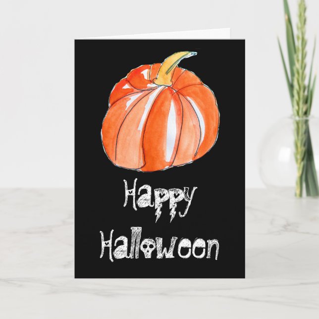 Pumkin schwarz-orange Halloween Thema Karte (Vorderseite)