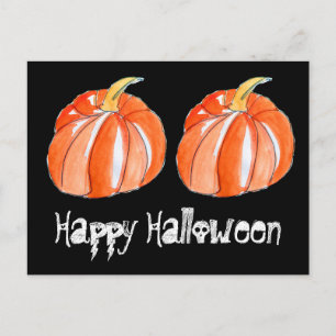 Pumkin schwarz-orange Halloween Thema Postkarte