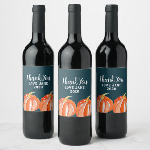 Pumkin schwarz-orange Halloween Thema Weinetikett