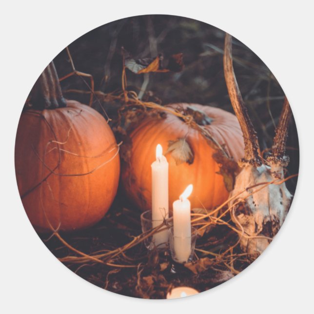 Pumkin Skull Halloween Stickers (Vorderseite)