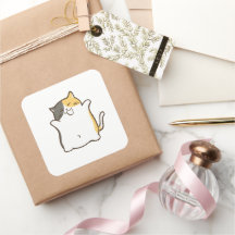 Pummelige Dreifarbenkatze - Kawaii Aufkleber