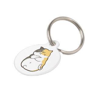 Pummelige Dreifarbige Katze - Kawaii Aufkleber Haustiermarke
