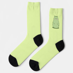 Pummelige Matcha-Grüne Katze Socken