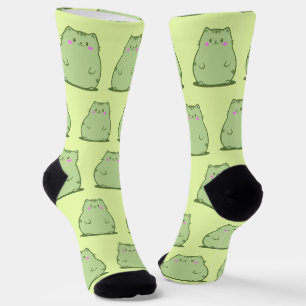Pummelige Matcha-Grüne Katze Socken