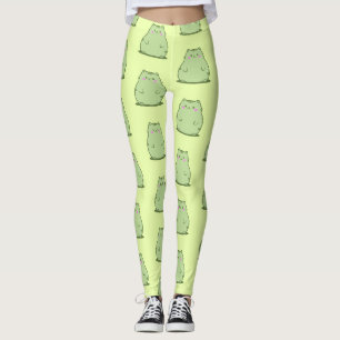 Pummelige Matcha-Grüne Kitty Leggings