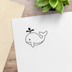 Pummeliger Cartoon-Wal 1x1 Gummistempel