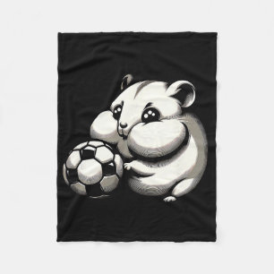 Pummeliger Hamster mit Fußball Ll Cartoon Kawaii Fleecedecke