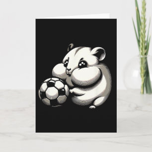 Pummeliger Hamster mit Fußball Ll Cartoon Kawaii Karte