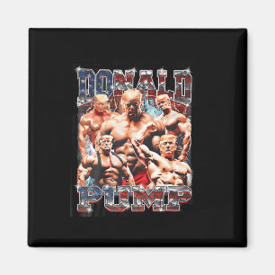 Pump 1 VS 1 Biden American Flag Swole Trump 2024 Magnet