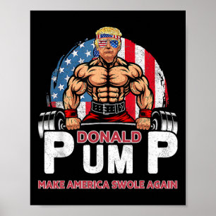 Pump America wieder fett Lustig Trump 2024  Poster