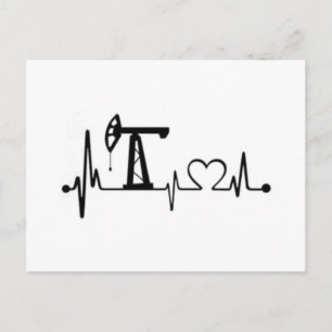 Pump Jack Heartbeat Postkarte