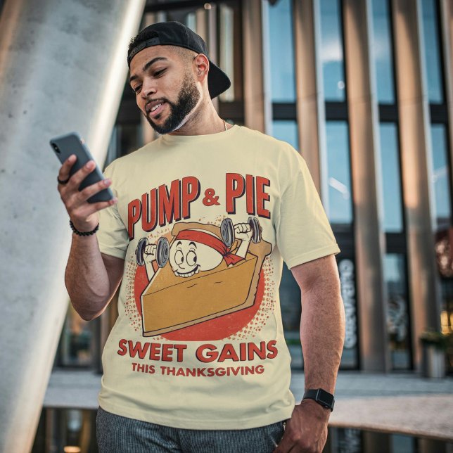 Pump & Pie - Funny Erntedank Dessert Food Puff Tri-Blend Shirt (Von Creator hochgeladen)