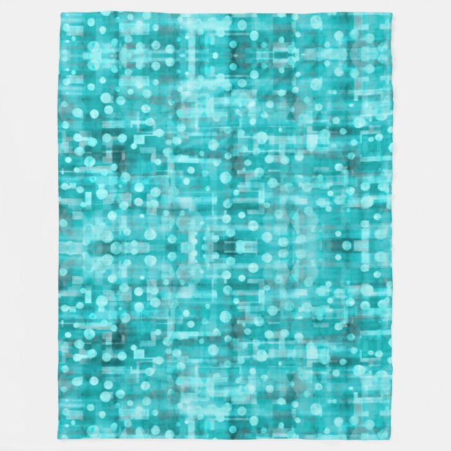 Pumped Up Teal Dot Abstract Fleece Blanket (Vorderseite)
