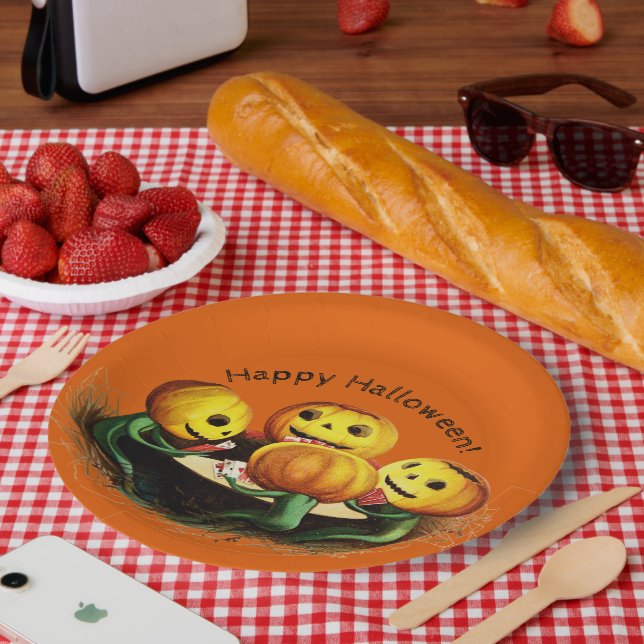 Pumpen auf Karten Halloween-Papierplatte Pappteller (Picknick)