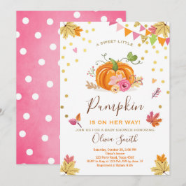 Pumpen Baby Dusche Einladung Herbst Pink