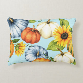 Pumpen, Sonnenblumen, Aquarellbilder Dekokissen