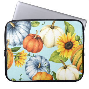 Pumpen, Sonnenblumen, Aquarellbilder Laptopschutzhülle