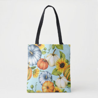 Pumpen, Sonnenblumen, Aquarellbilder Tasche