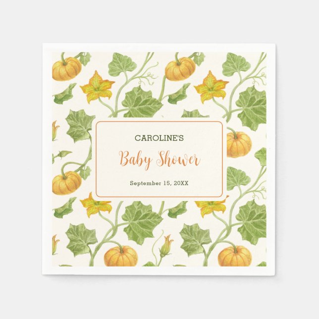pumpenbotanisches Muster Serviette (Vorderseite)