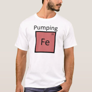 Pumpendes Eisen-Periodensystem-Chemie-Element T-Shirt