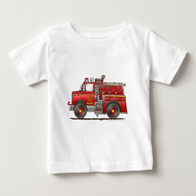 Pumper-Rettungs-Löschfahrzeug-Feuerwehrmann Baby T-shirt (Vorderseite)