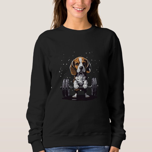 Pumpgewicht Lifting Funny Beagle 2 Sweatshirt (Vorderseite)